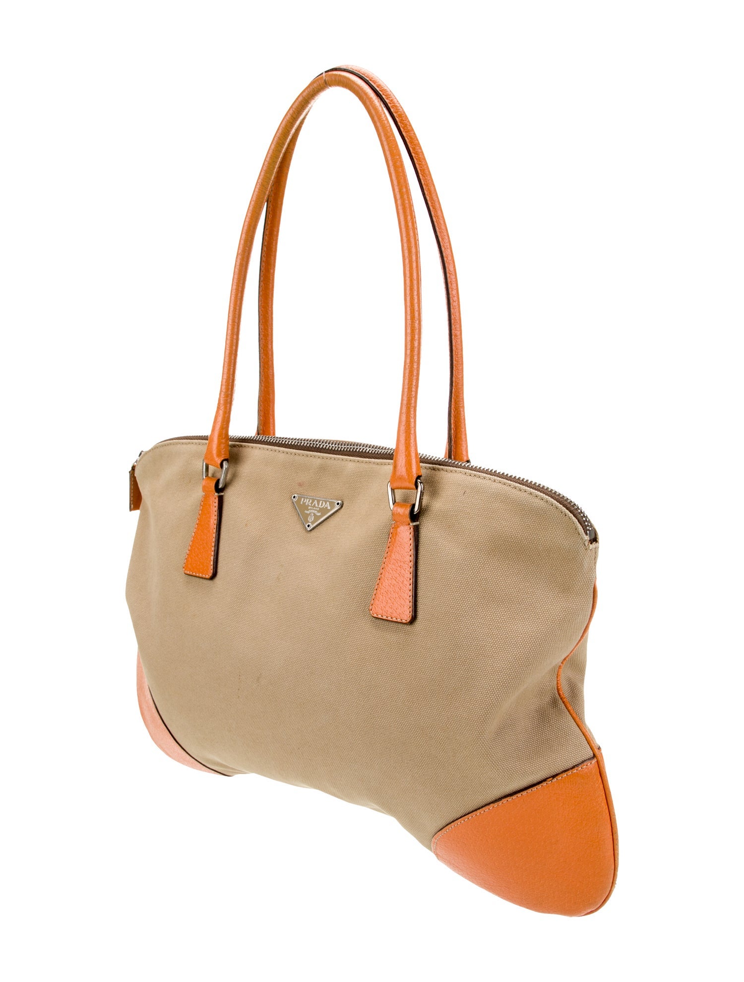 Prada Enameled Metal Triangle Shoulder Bag